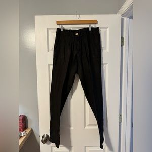 Made in Italy Black Linen Pants